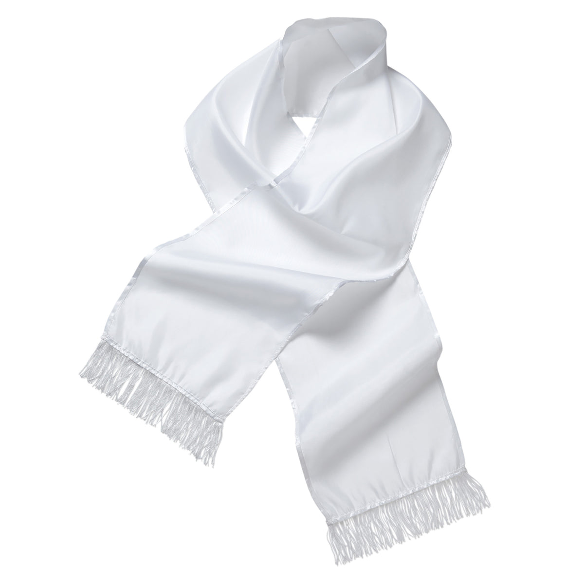 "WEISSER SCHAL AUS SATIN" – Detailansicht