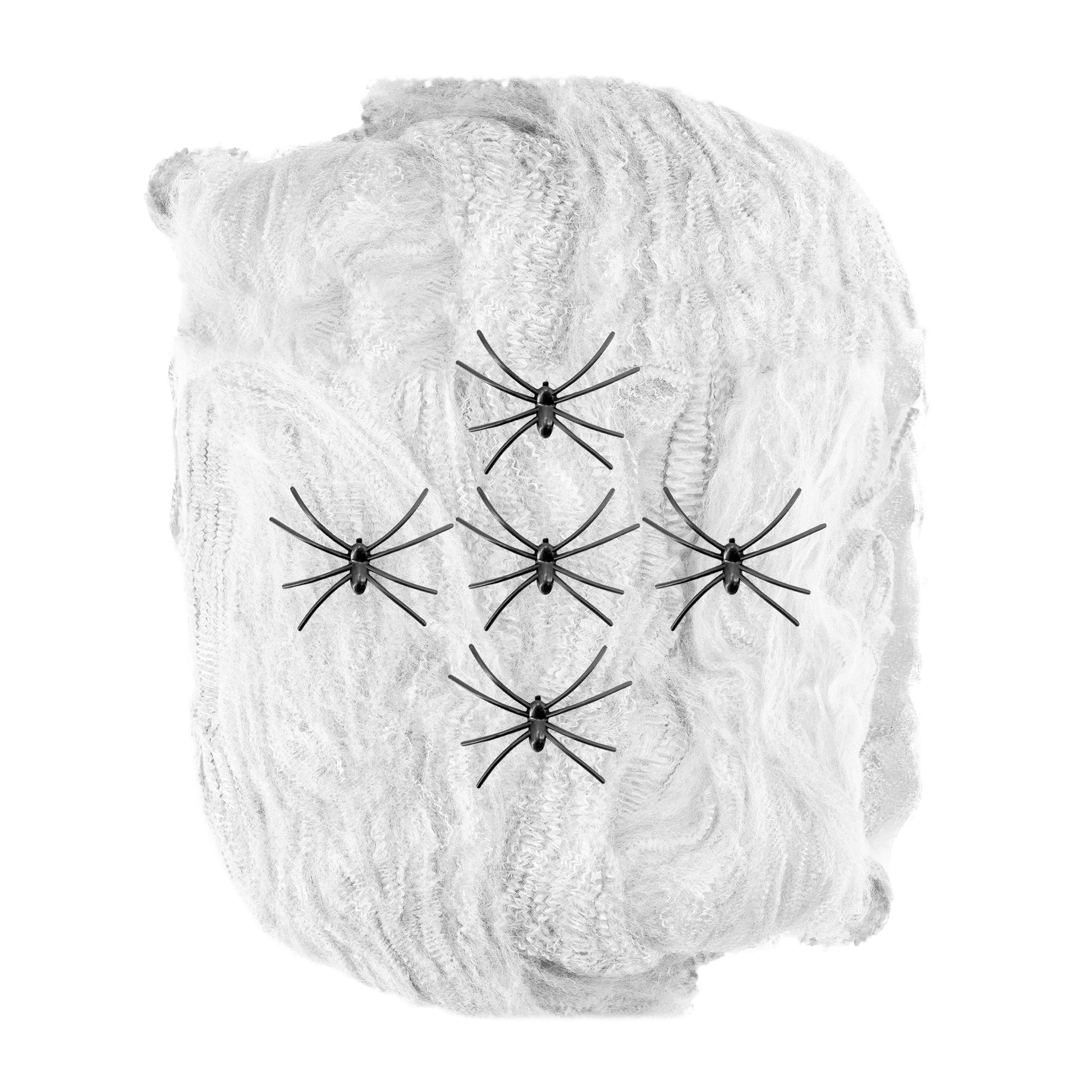 "WEIßES SPINNENNETZ 100 g MIT 5 SPINNEN" – Detailansicht