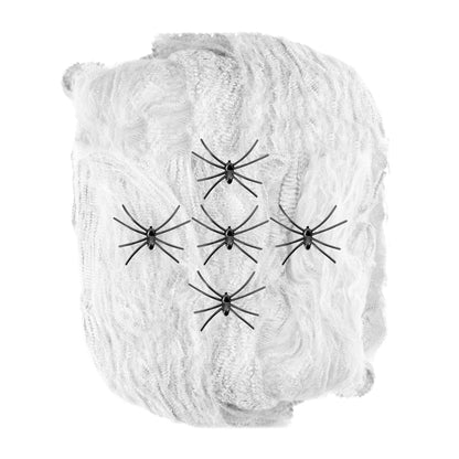 "WEIßES SPINNENNETZ 100 g MIT 5 SPINNEN" – Detailansicht