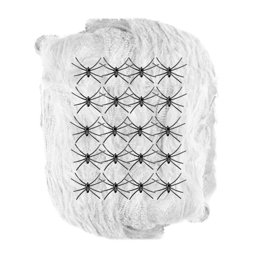 "WEIßES SPINNENNETZ 500 g MIT 20 SPINNEN" – Detailansicht