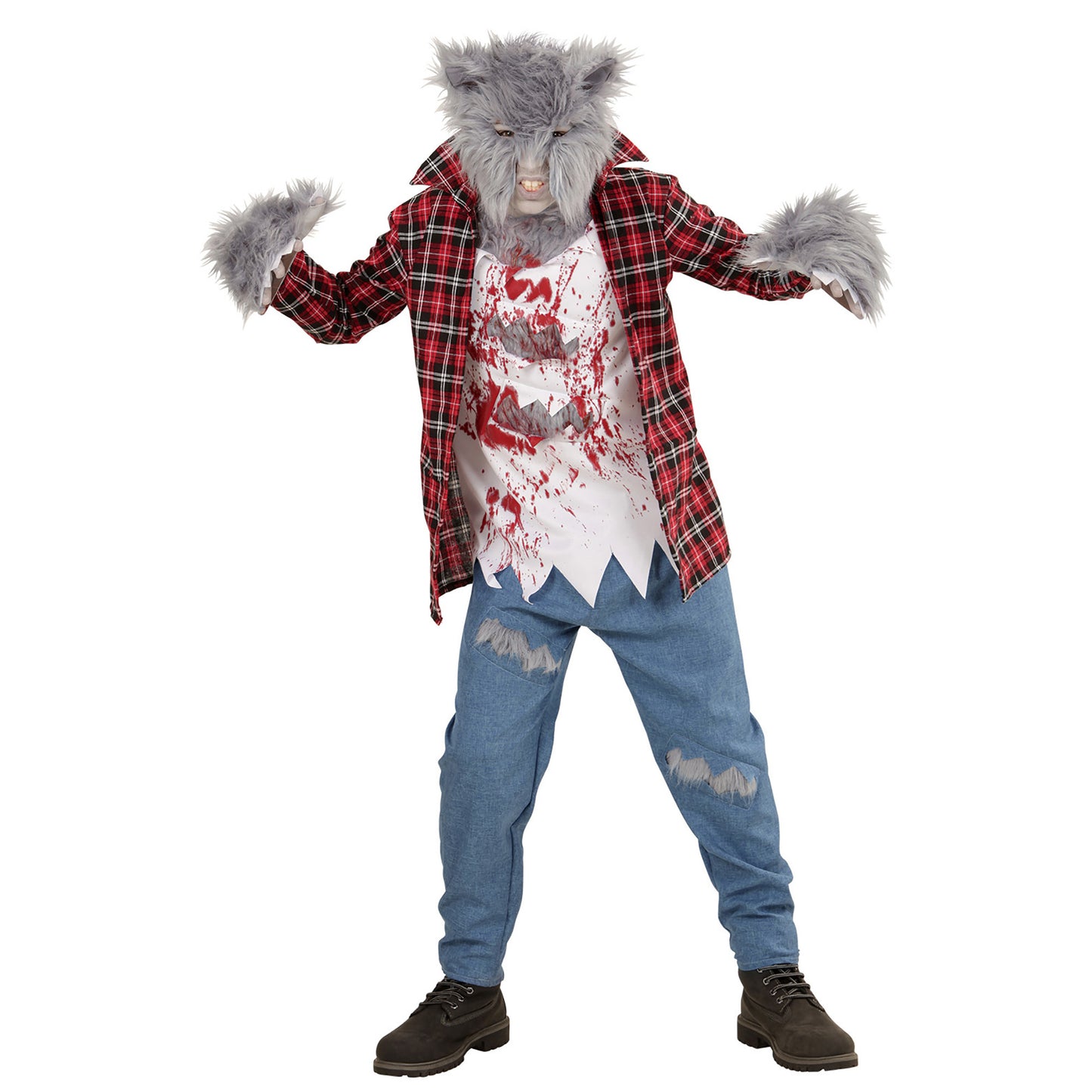 "WERWOLF" (Hemd mit T-Shirt, Hose,Handschuhe, Maske) – Vorderansicht