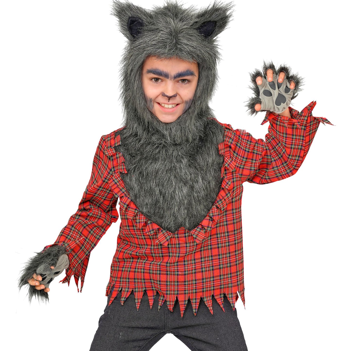 "WERWOLF" (Oberteil, Kapuze, Handschuhe) – Vorderansicht