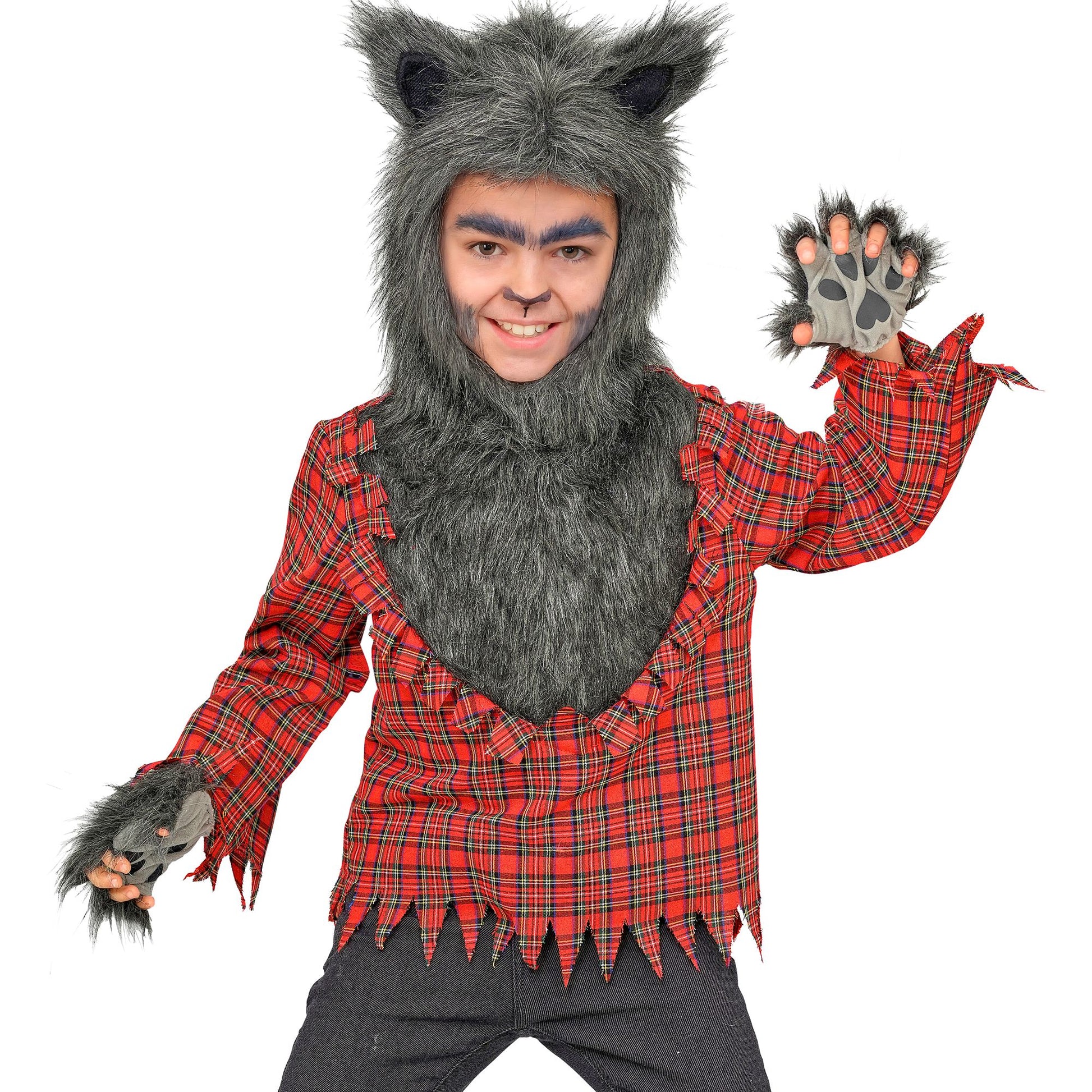 "WERWOLF" (Oberteil, Kapuze, Handschuhe) – Vorderansicht