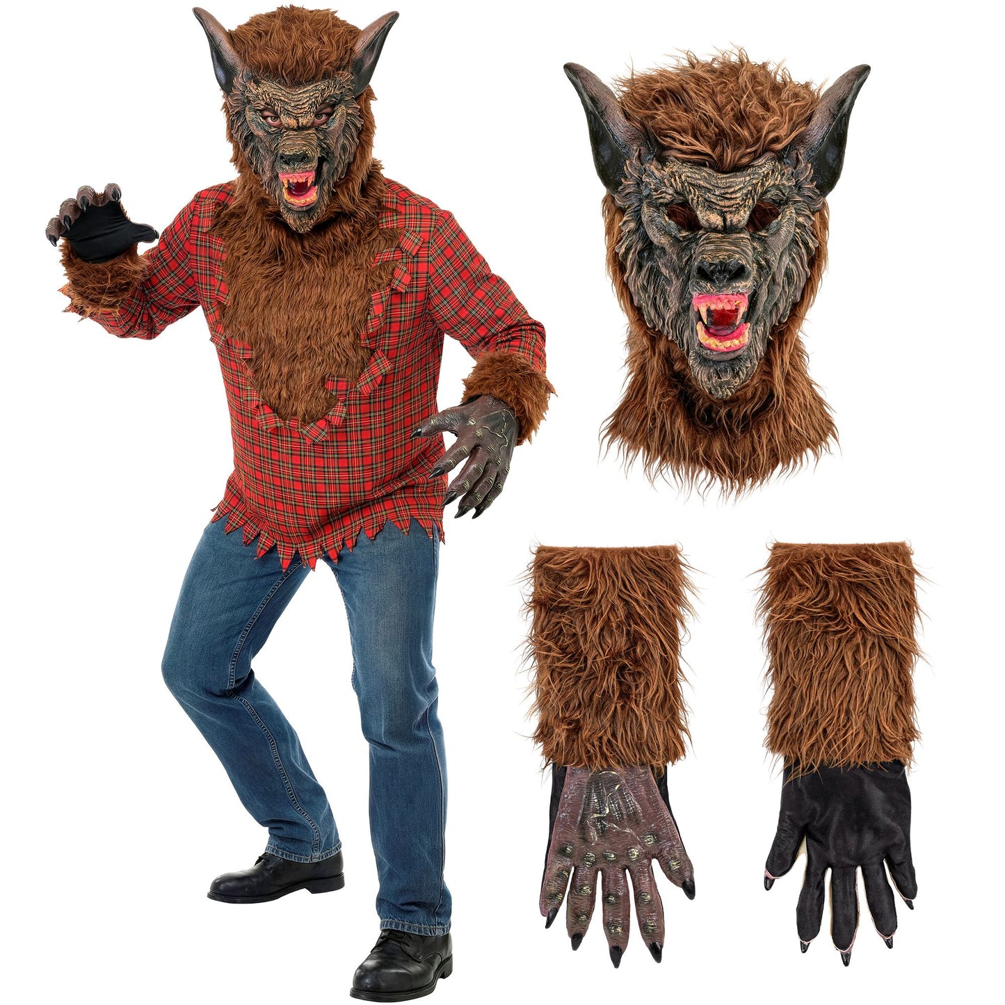"WERWOLF" (Oberteil, Kapuze, Handschuhe) – Detailansicht