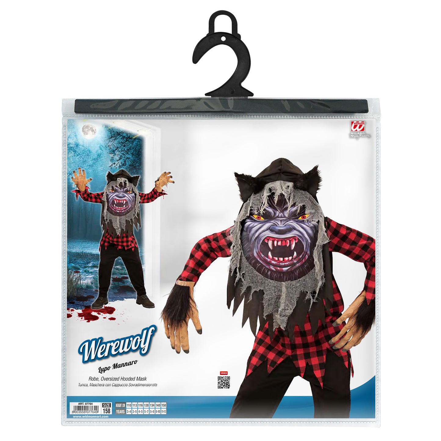 "WERWOLF" (Robe, Riesenmaske mit Kapuze) – Ansicht 3