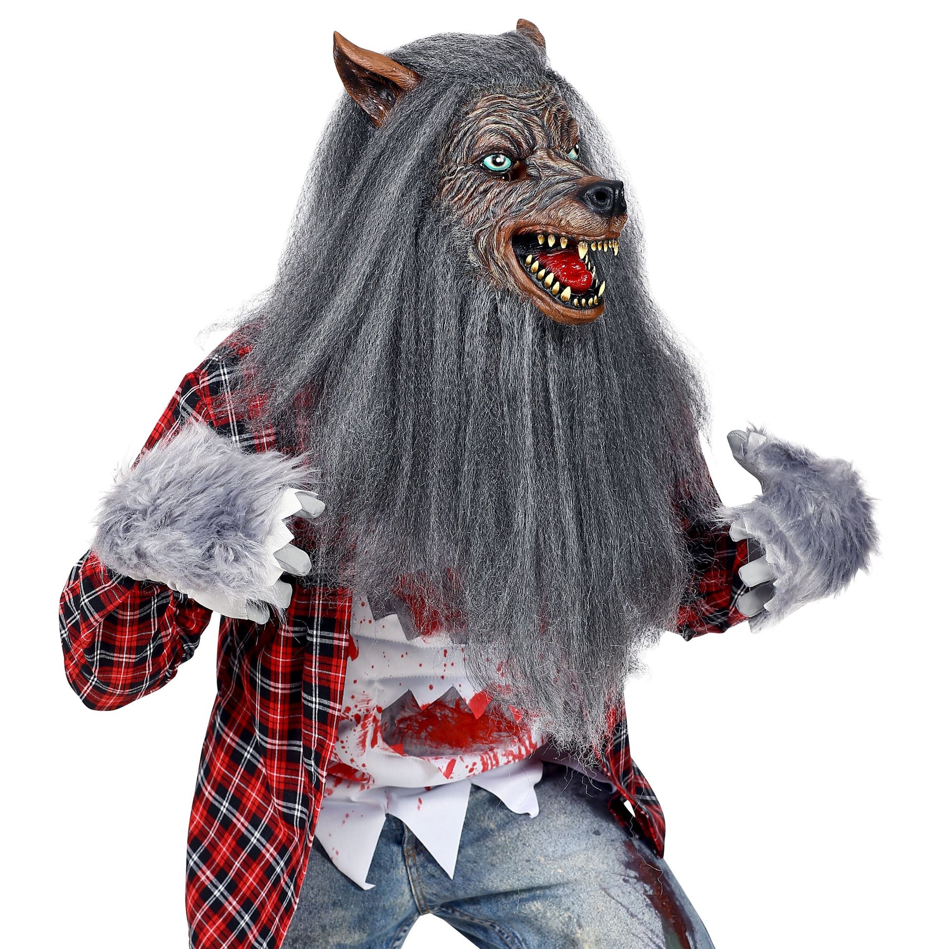 "WERWOLF VOLLKOPFMASKE MIT FELL" – Detailansicht