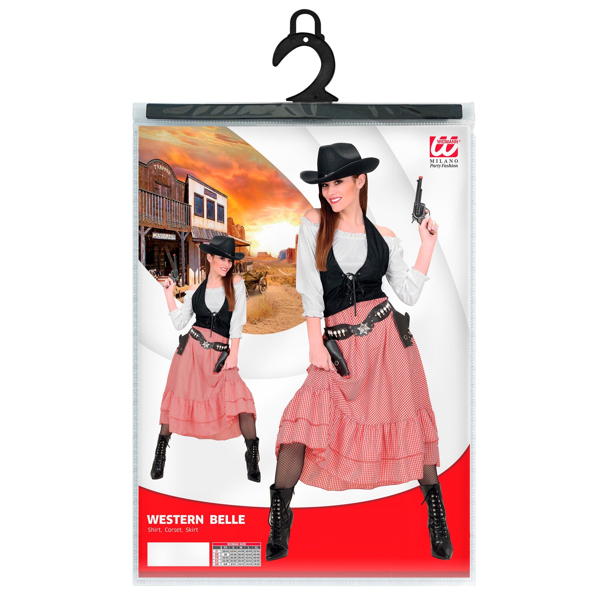 "WESTERN BELLE" (Bluse, Korsett, Rock) – Detailansicht