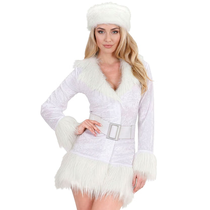 "WHITE RUSSIAN" (Kleid, Gürtel, Hut) – Vorderansicht