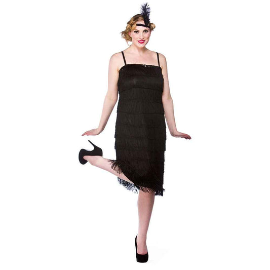 Flapper Kleid 1920er Jahre – Wicked Costumes Schwarzes Charleston Kleid - Fasnacht24.ch