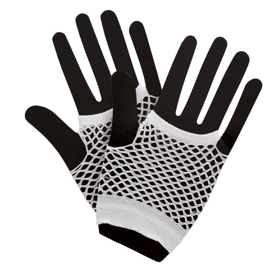 Wicked Costumes 80er fingerlose Netz Handschuhe Weiss – Fasnacht24.ch