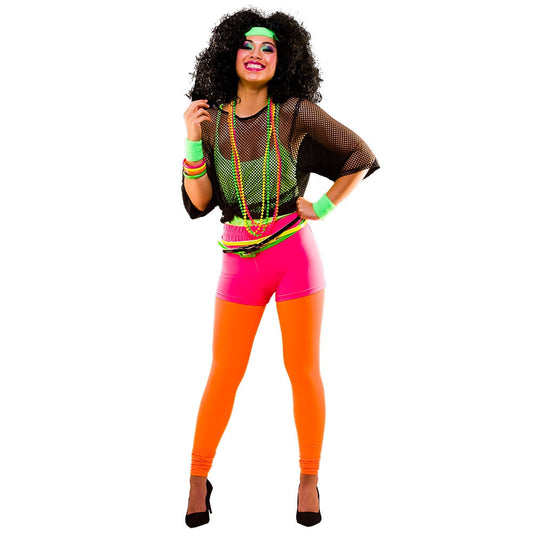 Wicked Costumes Neon Gelbes 80er Jahre Spaghetti-Träger Tanktop - Fasnacht24.ch
