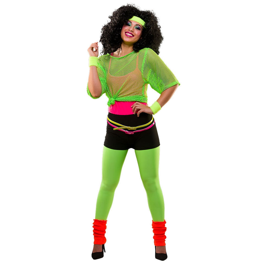 Wicked Costumes Neon Grüne 80s Hot Pants – Atmungsaktiv & Elastisch – Detailansicht