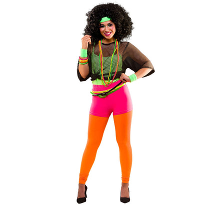 Wicked Costumes Neon Orange 80er Hot Pants Shorts – Seitenansicht