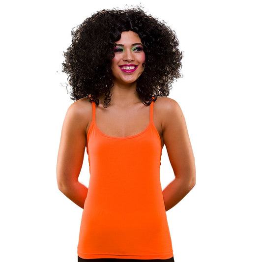 Wicked Costumes 80s Neon Orange Spaghetti Strap Tank Top – Baumwolle - Fasnacht24.ch