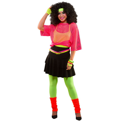 Neon Gelber Ra-Ra Rock von Wicked Costumes - 80er Jahre Kostüm – Fasnacht24.ch – Detailansicht