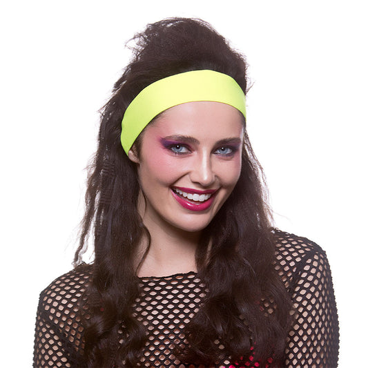 Wicked Costumes 80s Neon Gelbes Stirnband – Komfortabler Retro-Stil - Fasnacht24.ch