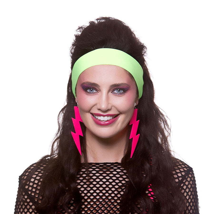 Wicked Costumes 80s Neon Grün Stirnband – Atmungsaktiv & Feuchtigkeitsregulierend