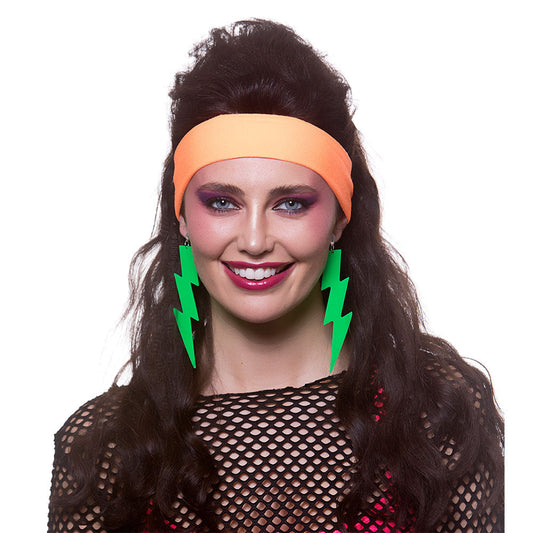 Wicked Costumes 80er Neon Orange Stirnband – Atmungsaktives Schweißband - Fasnacht24.ch