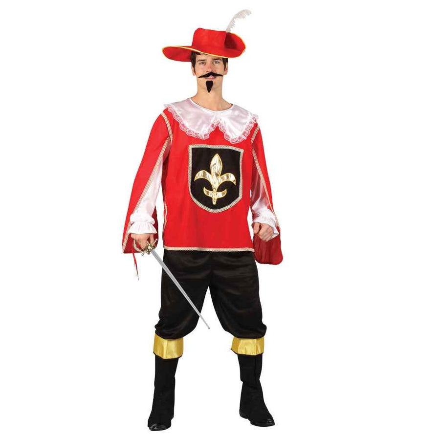Wicked Costumes Musketeer Kostüm Athos Rot – Herren Historisch - Fasnacht24.ch