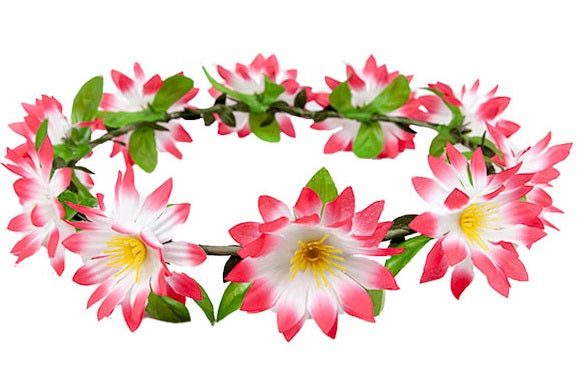 Wicked Costumes Pink Blumen Haarreif – Leichter Festival Headpiece - Fasnacht24.ch