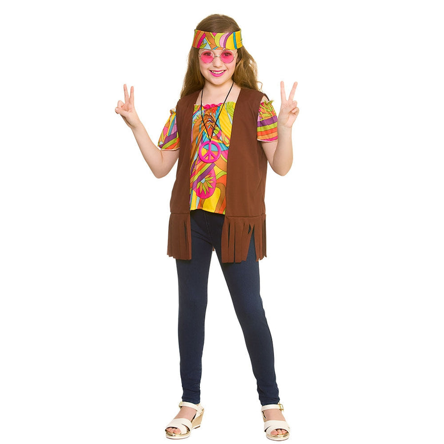 Wicked Costumes Hippie Kinderkostüm – Hemd & Fransenweste Retro-Style