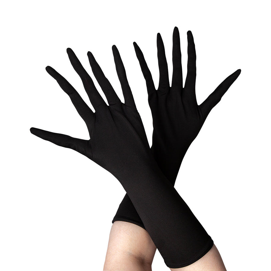 Wicked Costumes Gruselige Spitze Fingerhandschuhe – 45cm Schwarz - Fasnacht24.ch