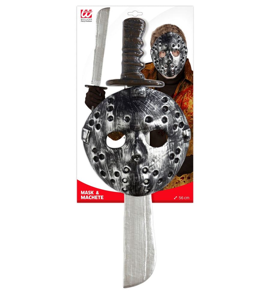 Halloween Myers Maske – Wicked Costumes Latex Vollkopfmaske & Messer Set - Fasnacht24.ch