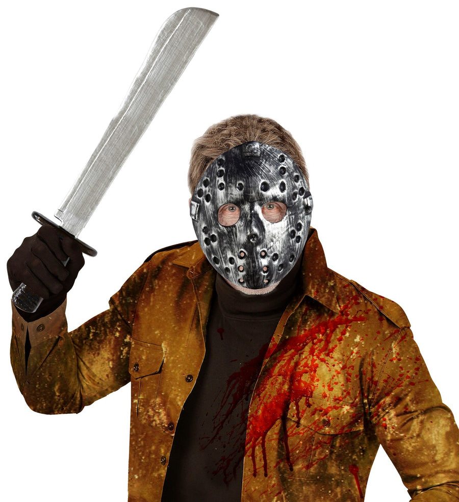 Halloween Myers Maske – Wicked Costumes Latex Vollkopfmaske & Messer Set - Fasnacht24.ch