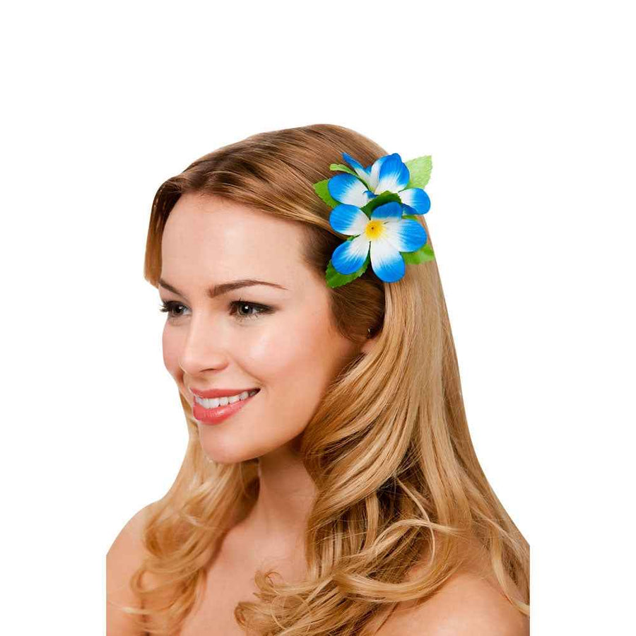 Wicked Costumes Royal Blue Hawaii Blumen Haarclip - Haarschmuck – Produktansicht