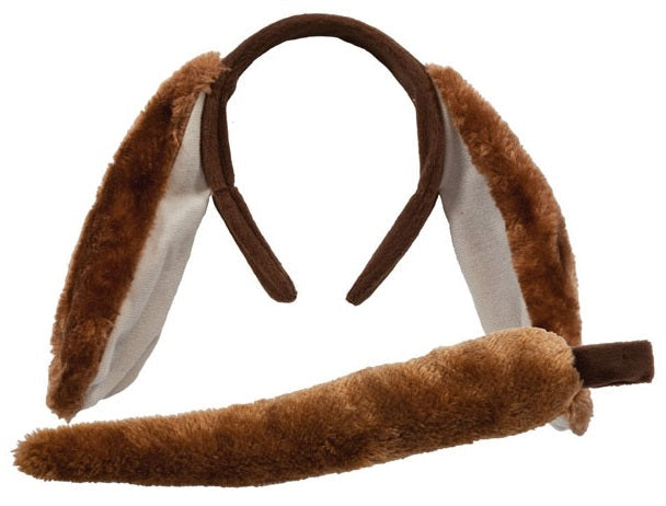 Wicked Costumes Hundekostüm Plüsch Ohren Haarreif und Schwanz Set