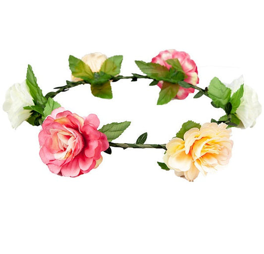 Wicked Costumes Rose Haarreif – Leichter Pinker Blumen-Kopfschmuck - Fasnacht24.ch