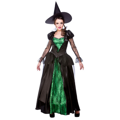 Wicked Costumes Lunia Waldhexe Kostüm Grün-Schwarz mit Reifrock – Damen - Fasnacht24.ch – Produktansicht
