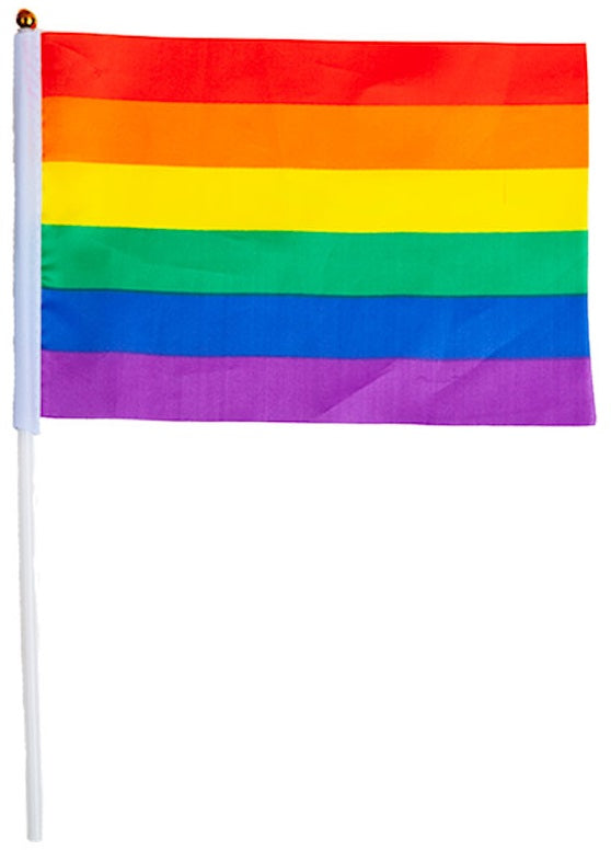 Regenbogenflagge Mit Plastikstab – Wicked Costumes – 21 x 14 cm - Fasnacht24.ch
