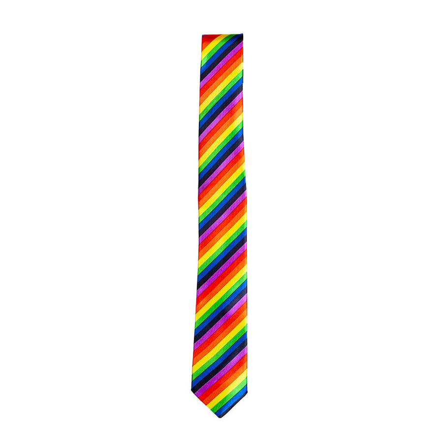 Regenbogen Krawatte – Bunte Mikrofaserkrawatte von Wicked Costumes - Fasnacht24.ch