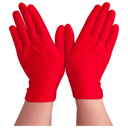 Rote Damen-Handschuhe mit elastischem Bündchen, warm und stylish für den Winter.