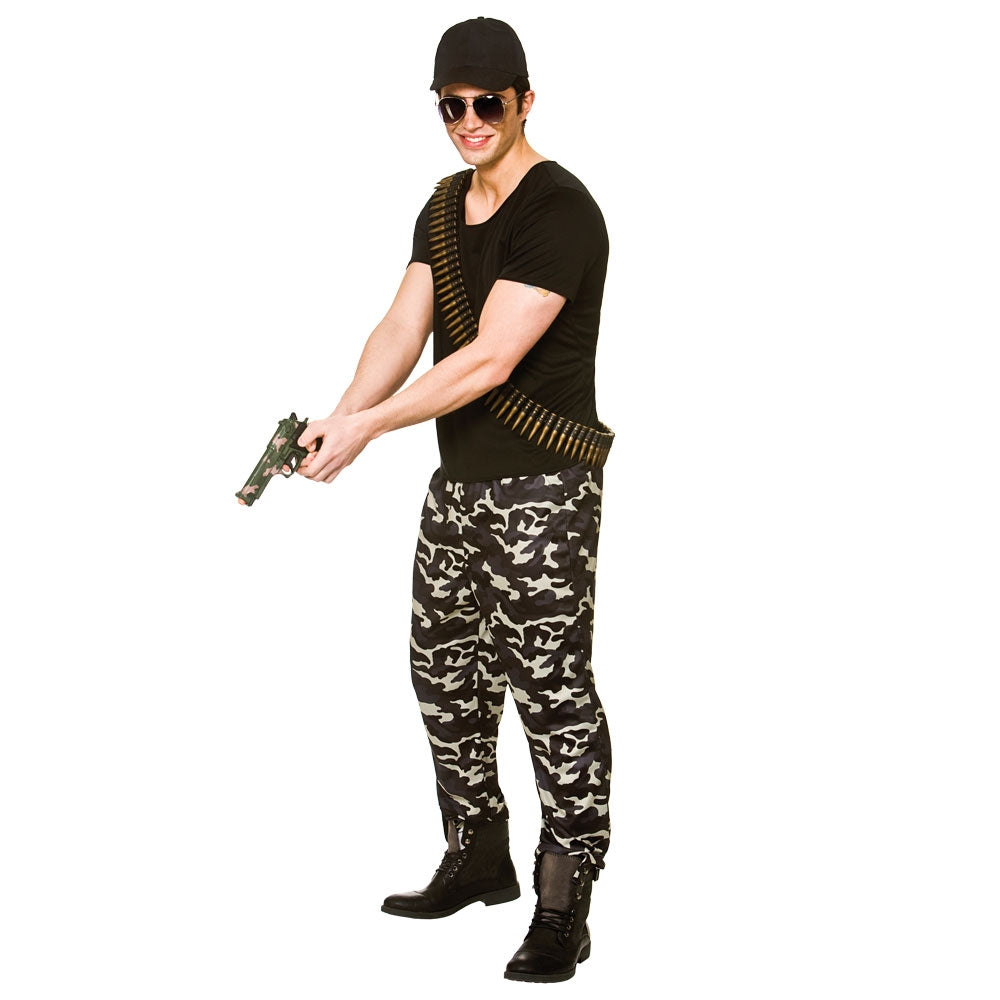 Wicked Costumes Special Forces Agent Kostüm – Camo T-Shirt, Hose & Cap M - Fasnacht24.ch