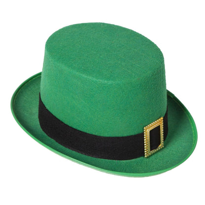 Wicked Costumes Leprechaun Zylinder Hut – Grün Samt mit Goldener Schnalle - Fasnacht24.ch