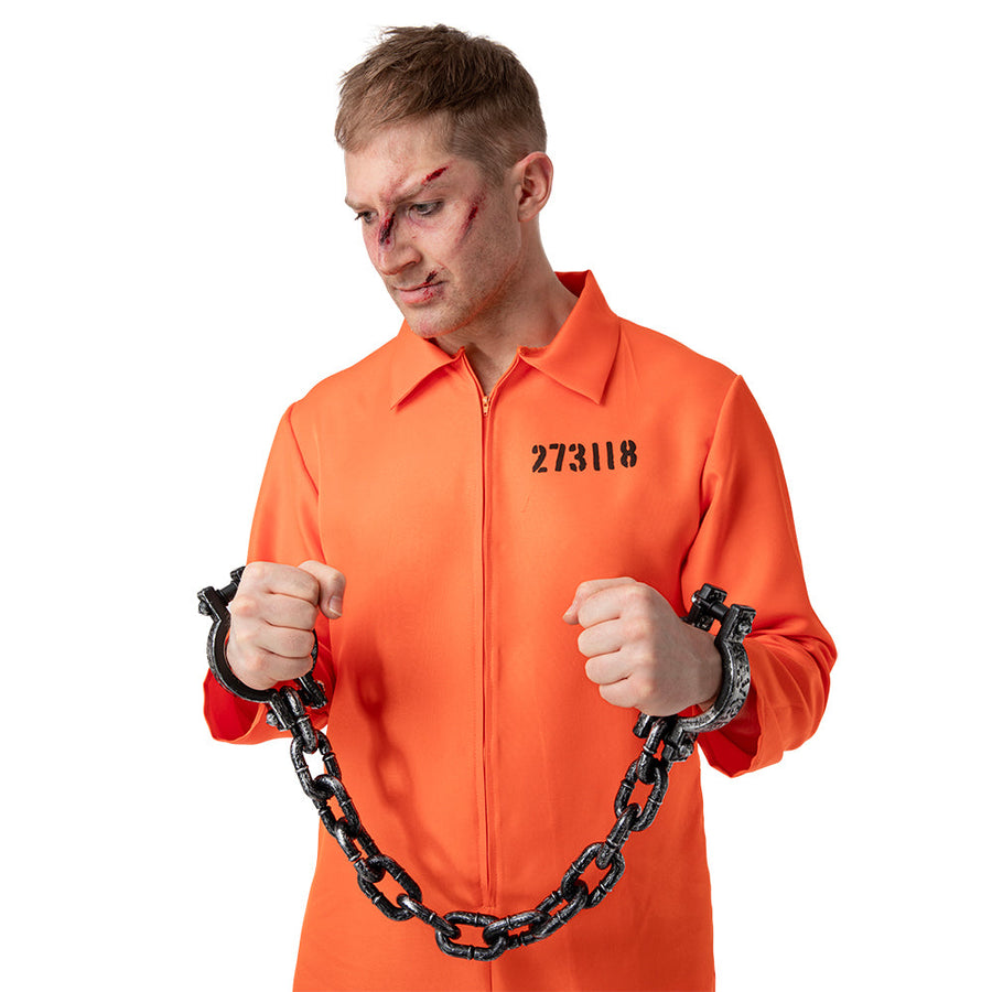 Wicked Costumes Sträflings Fesseln Ketten – 82cm Stahl Halloween Accessoire - Fasnacht24.ch
