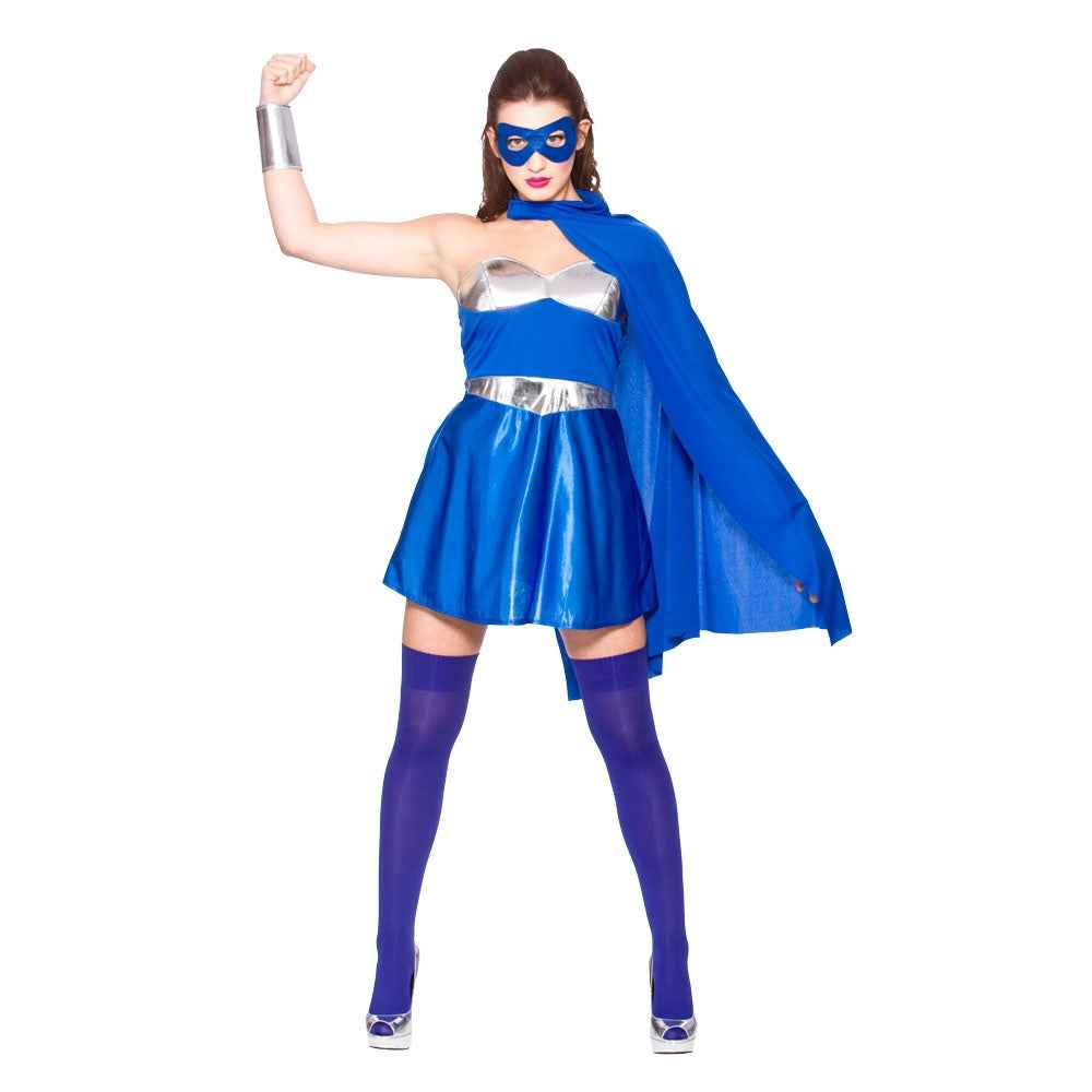Wicked Costumes Superheldin Damenkostüm – Blau Polyester-Spandex - Fasnacht24.ch