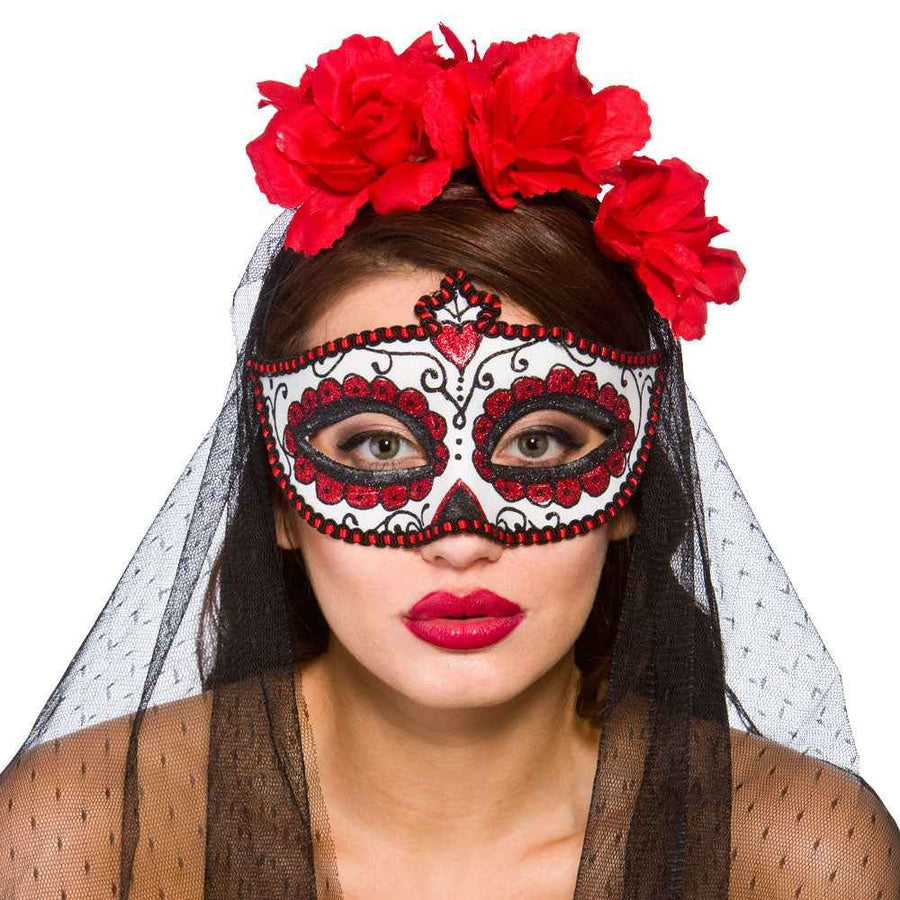 Day of the Dead Augenmaske – Wicked Costumes Sugar Skull Maske - Fasnacht24.ch