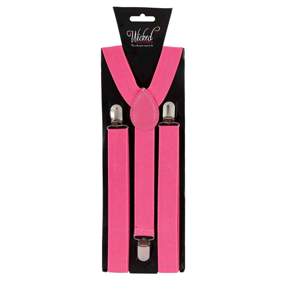 Wicked Costumes Verstellbare Neon Pink Hosenträger Mit Clips – Elastisch - Fasnacht24.ch