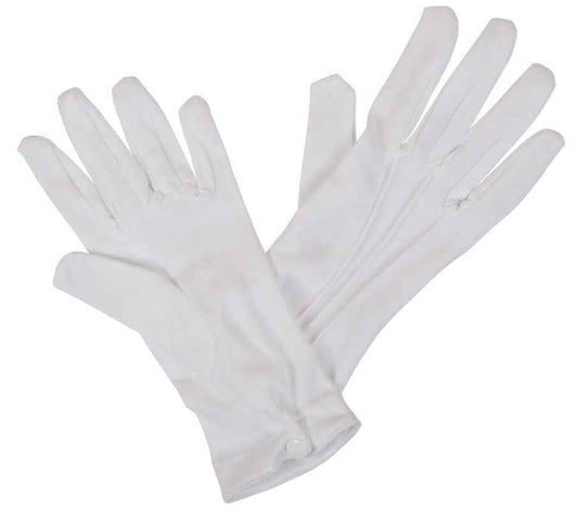 Wicked Costumes Weiße Kurze Handschuhe Mit Knopfverschluss – Komfortabel & Atmungsaktiv - Fasnacht24.ch