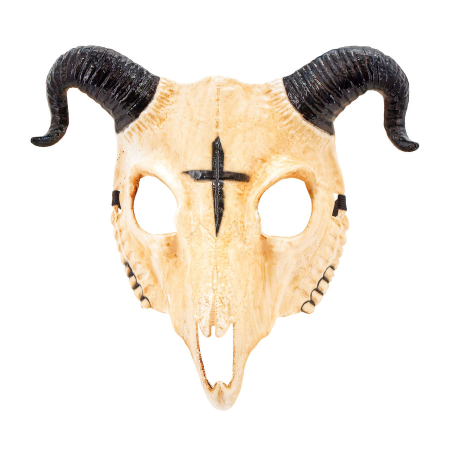 "WIDDERSCHÄDEL DES SATANS MASKE AUS HARDPLASTIK" – Vorderansicht