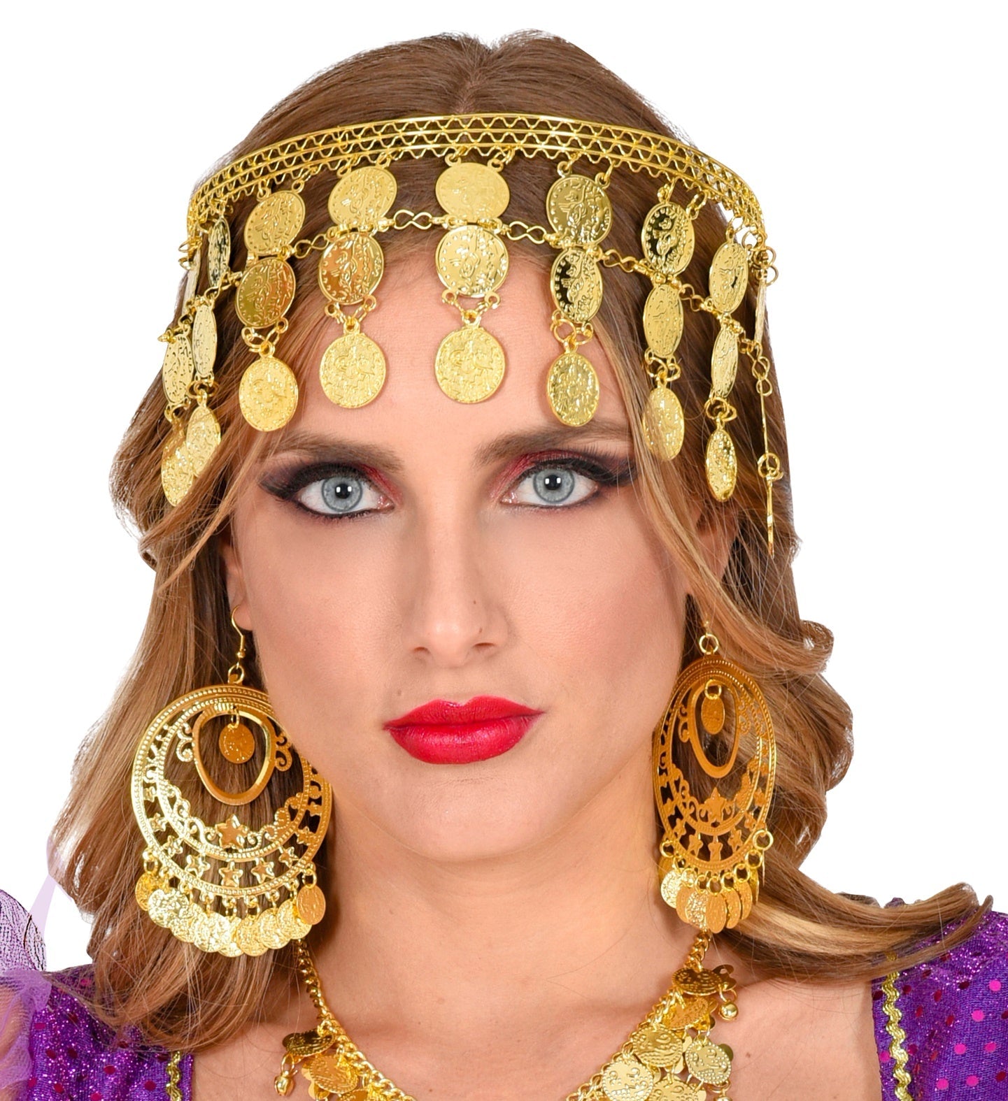 Widmann 1001 Nacht Ohrringe Gold Münzen – Orient Schmuck Tropfen - Fasnacht24.ch