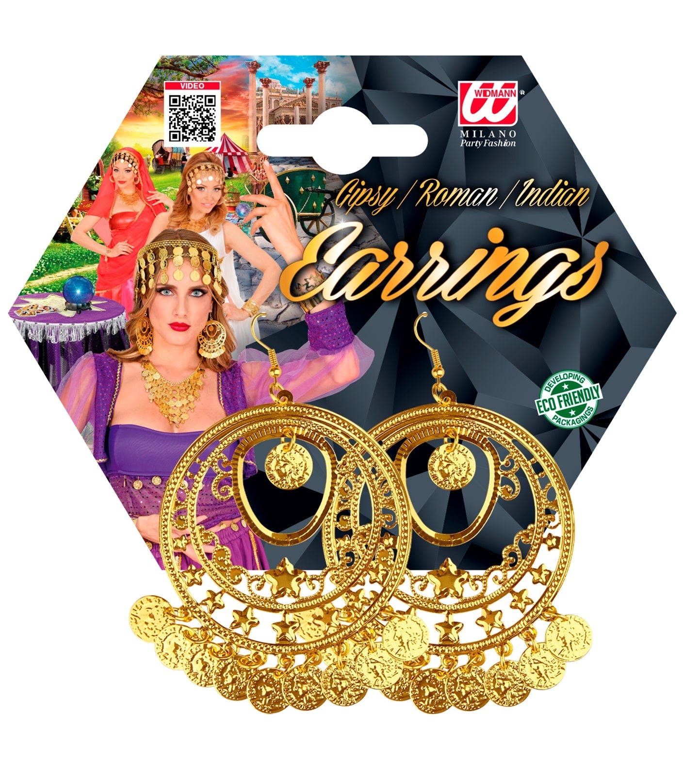 Widmann 1001 Nacht Ohrringe Gold Münzen – Orient Schmuck Tropfen - Fasnacht24.ch