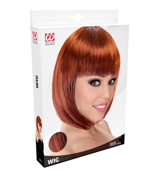 Kupferfarbene 20er Jahre Damenperücke mit weichen Wellen und elastischer Passform