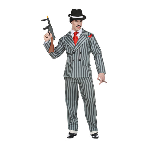 Widmann Gangster Boss Kostüm – Grauer Gestreifter 20er Jahre Anzug - Fasnacht24.ch