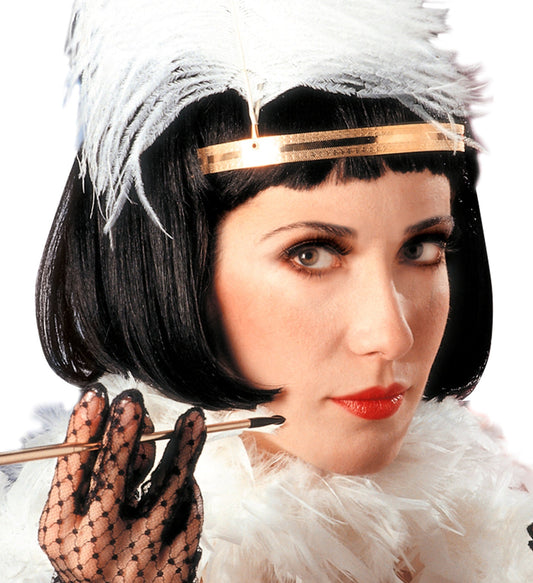 Schwarze Charleston-Bobperücke im Stil der 1920er Jahre für Kostüme.