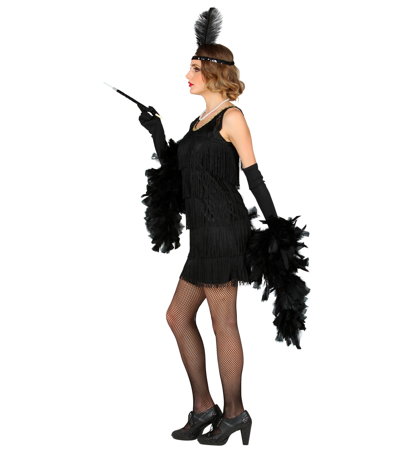 Widmann 20er Jahre Fransen Kleid – Charleston Damen Kostüm Schwarz - Fasnacht24.ch