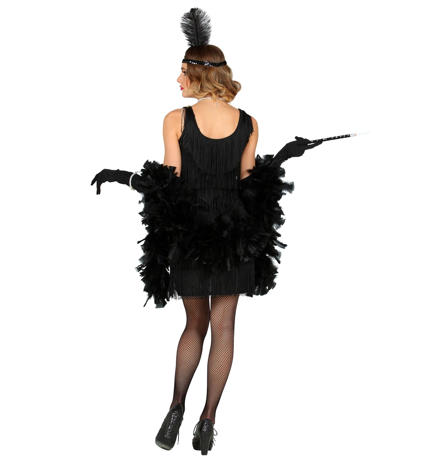Widmann 20er Jahre Fransen Kleid – Charleston Damen Kostüm Schwarz - Fasnacht24.ch